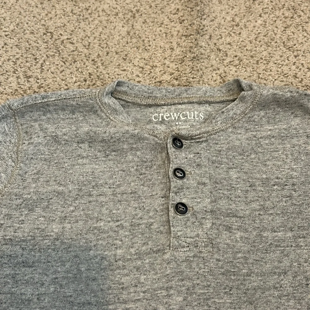 J. Crew Crewcuts Grey Henley Top, 6-7 (small)